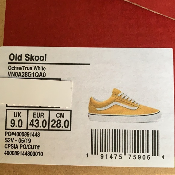 VANS OLD SKOOL OCHRE/TRUE WHITE MEN’S - Picture 8 of 16
